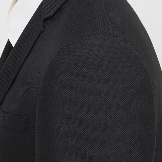 BAROMON anti-wrinkle and iron-free suit business light formal suit complete set of solid color business attire for successful men black-two-piece set 175B Please note the size of the trousers