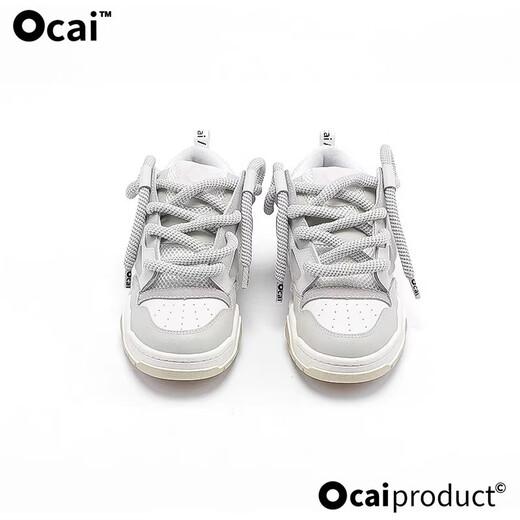 
Ocai RETRO large bread shoes retro dad thick sole couple white shoes national trend sports skateboard shoes men and women retro white 40
