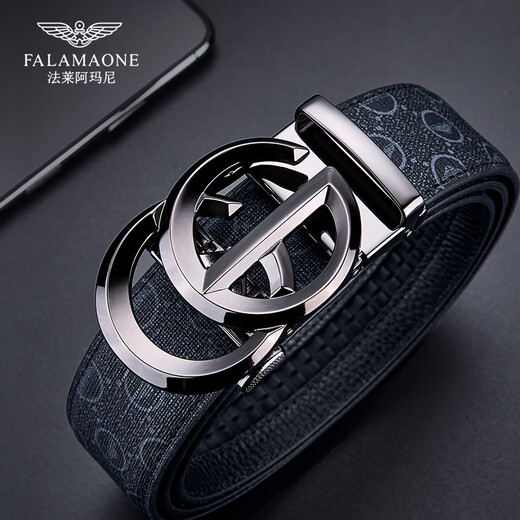 Falai Armani Belt Men Genuine cuero de cuero Valentín Día Cabeza Cabeza de la cabeza de vaca Men Light Luxury Casual de alta gama Regalo de alta gama para hombres de cumpleaños Golden 841 [Caja de regalo de mostrador] 120cm