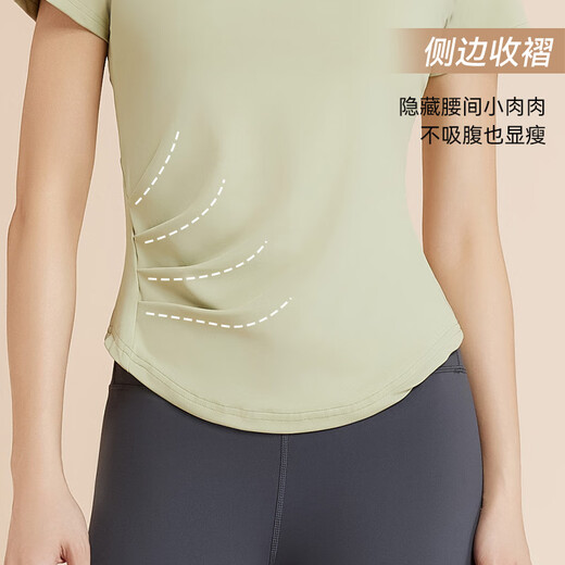 
Victoria Traveler Yoga Suit Women's Sports Suit Autumn and Winter Loose Running Short Sleeve Smash Fitness Suit Training Suit T-Shirt XL