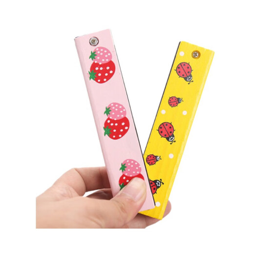 木质口琴儿童木制玩具卡通铁口风琴乐器地摊幼儿园奖品 创意儿童口琴-混色-1个装 无规格