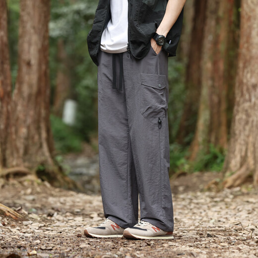 顶峰保罗（Dingfengbaoluo）户外冲锋裤子男春夏季山系休闲宽松工装直筒长裤子29018军绿XL