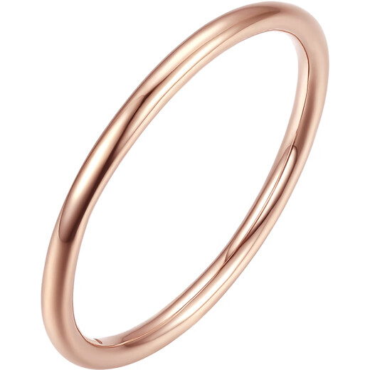 Saturday Fortune 18K gold ring for women, plain gold ring, birthday gift, glossy (single), size 10