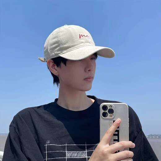 目丸棒球帽男女同款夏季遮阳帽子男士潮牌防晒春秋大头围显脸小鸭舌帽 黑色 L 加大码【60-65cm】