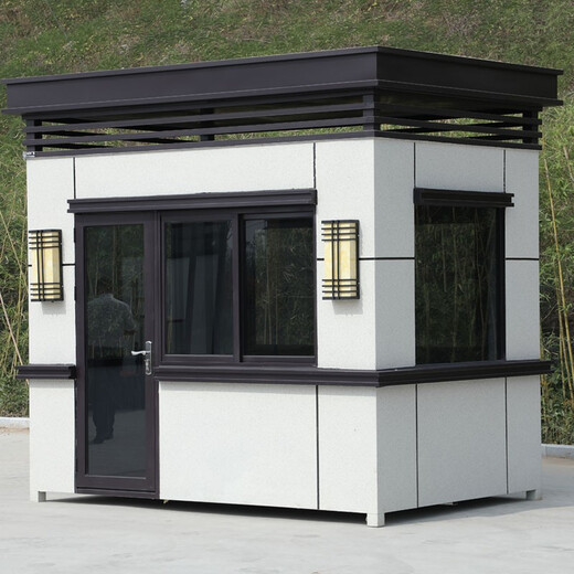 索领岗亭保安亭 真石漆钢结构成品岗亭厂家 不锈岗亭保安亭户外值班室 真石漆岗亭保安亭-设计图纸