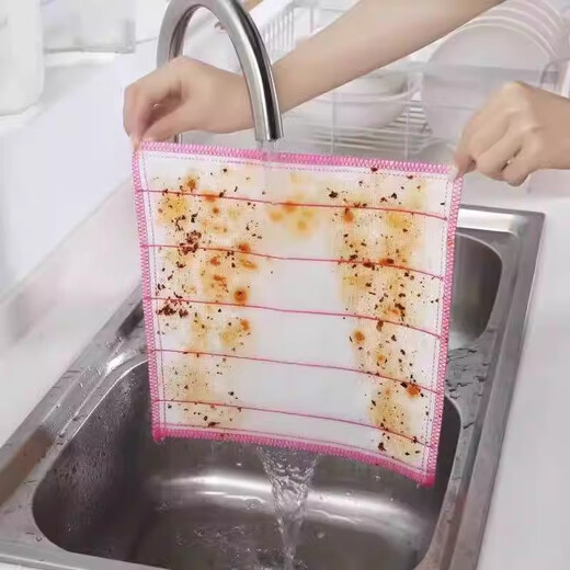 Kitchen cotton yarn dishcloth fiber absorbs water and does not stick to oil cleaning rag dish towel bulk scouring pad scouring pad 10 pieces