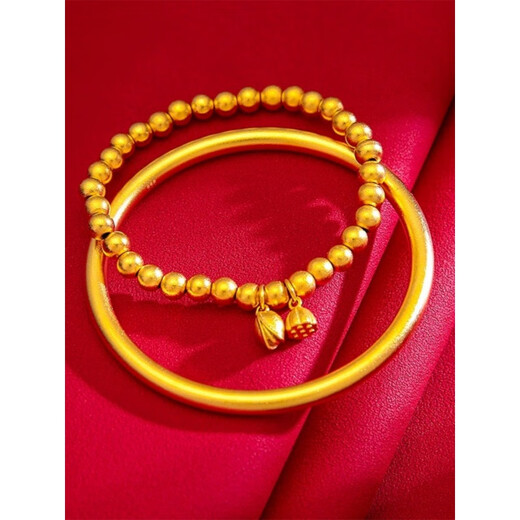 Mu silk sand gold bracelet simulates the joy of two generations bracelet gold ancient method inheritance does not fade women's 925 wedding jewelry two generations of joy bracelet.&