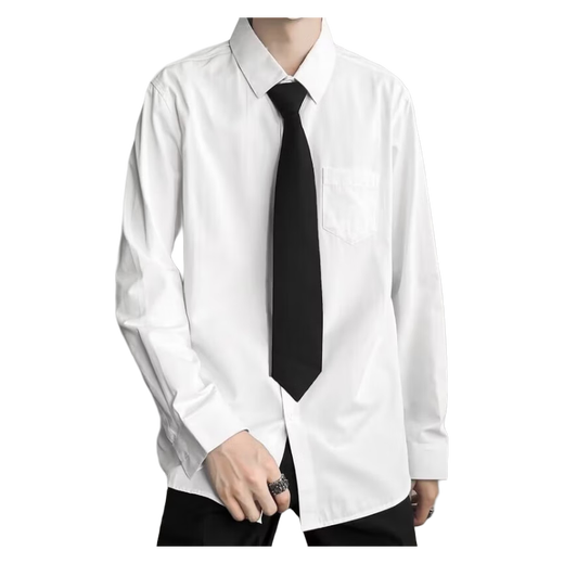 
XUANLAIYA (XUANLAIYA) white long-sleeved shirt men loose couple suit DK Korean style student graduation photo class suit casual shirt men white + tie XL