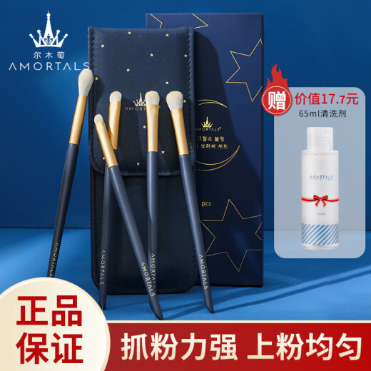 AMORTALS Star Eye Makeup Brush Set (5 Pack) Eyeshadow Brush Blush Brush Lip Brush Holiday Gift