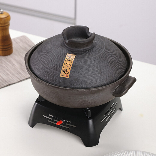 Clay pot king casserole pot small hot pot special alcohol stove base solid fuel dry pot stove household windproof outdoor solid alcohol block + alcohol stove black 19cm