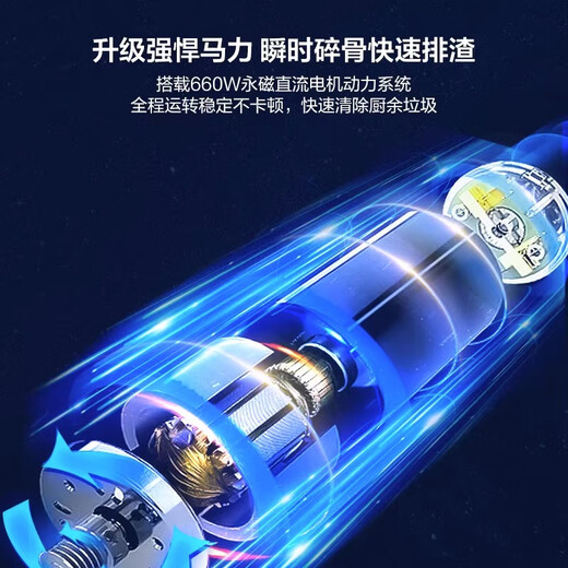 Haier kitchen food waste disposer, home dining kitchen sink, food waste grinder and grinder, automatic water inlet, smart flagship LD680-W3, automatic water inlet, no jamming