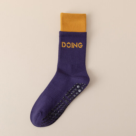 LULU CENTURY silicone anti-slip yoga socks for women, color-blocked mid-calf socks, indoor fitness Pilates, high-rise tube sports and leisure socks for women, white, one size fits all