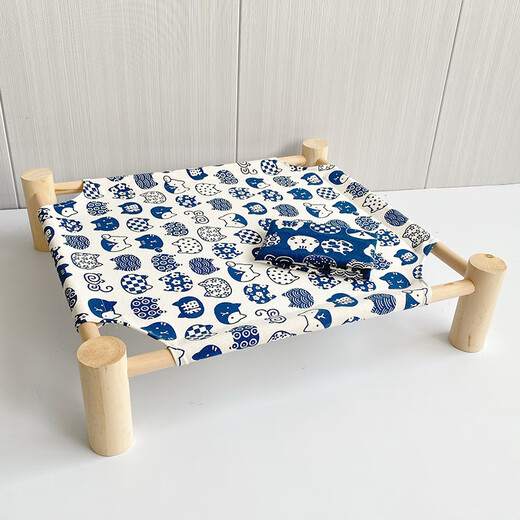 Shufu dog small bed pet dog bed camp bed small dog kennel small dog four seasons universal cat nest cat sleeping nest does not occupy space [including 2 pieces of cloth] white background blue cat bed + blue background white 6 load-bearing 35 Jin [Jin equals 0.5 kg]