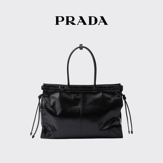 PRADA/Prada gift women's Prada Bonnie large cow leather handbag shoulder bag black