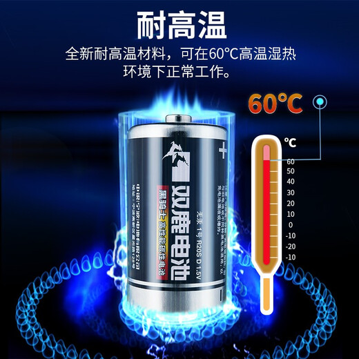 Shuanglu No. 1 carbon large battery, 2 packs, suitable for water heaters/gas stoves/flashlights/electronic keyboards/radios R20S/No. 1 batteries, 2 packs