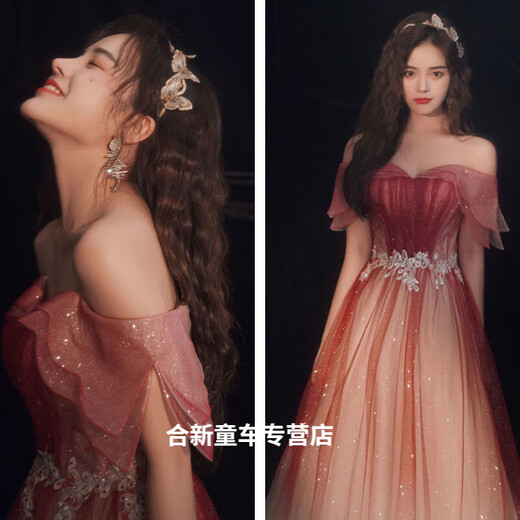 崎腊礼服女宴会晚礼服高档小个子高级新款连衣裙轻奢高端裙长款优雅气 图片色 S