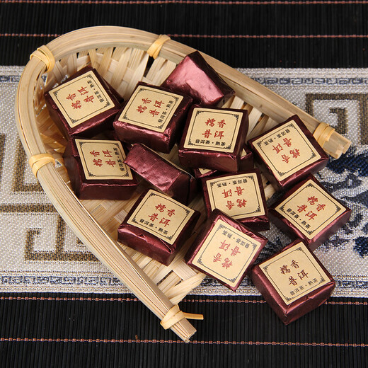 Mu Zhi Pu'er Tea Ancient Tree Pu'er Highly Fragrant Glutinous Fragrance Square Brick Glutinous Rice Fragrance Small Square Brick Strong Fragrance Tongban Ripe Tea Randomly Delivered