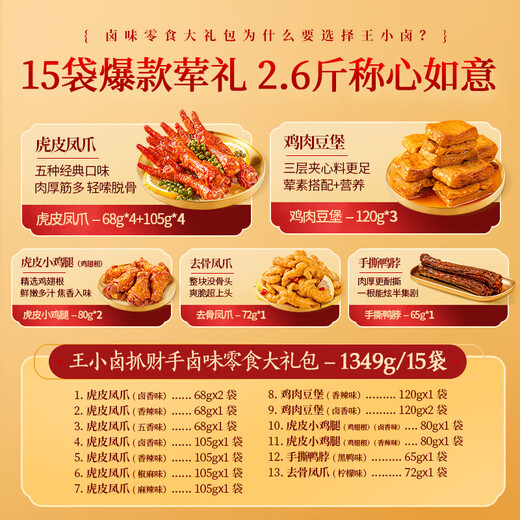 Wang Xiaolu Zhacai Hand Gift Box 2025 New Year’s Braised Food Gift Box New Year’s Gift Box 1349g