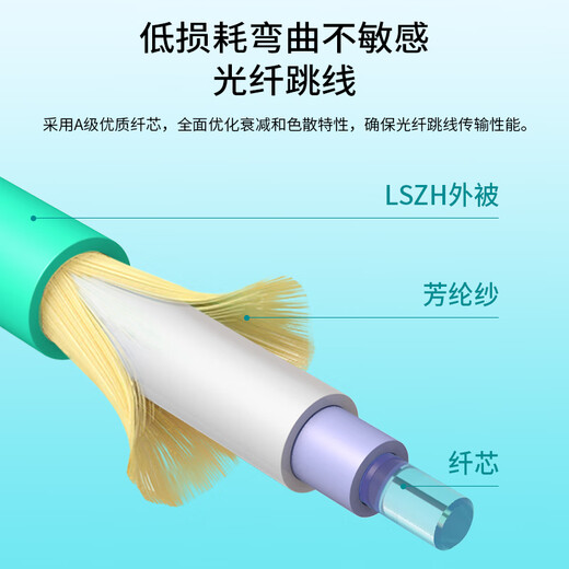 中科光电 万兆多模光纤跳线LC-LC多模双芯 1米 双工光缆尾纤OM3 50/125μm电信级光纤线ZK-LC-LC/OM3-1M