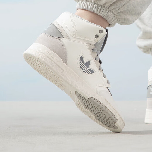 阿迪达斯 （adidas）休闲鞋女鞋 夏季新款三叶草运动鞋学生百搭时尚高帮休闲鞋板鞋 IF2694 汉白玉灰 36.5