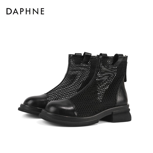Daphne official Martin boots women's shoes summer thin short-tube British style cool boots women's breathable mesh boots women's hollow mesh sandals black-mesh style 35