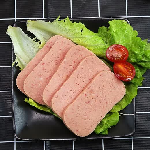 Meilin Delicious Canned Luncheon Meat, a must-have ingredient at home, delicious and delicious with instant noodles, 198g*3 cans