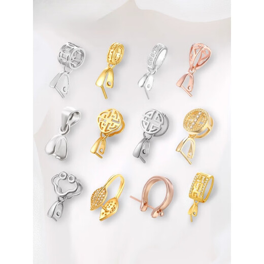 Fat Donglai same style jade buckle 18k gold S925 sterling silver pendant 18K gold buckle diy accessories pendant buckle silver KTJ2502-gold color