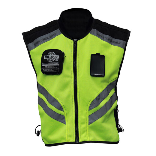 RidingTribe Cycling Tribe Motorcycle Reflective Vest Men's Fluorescent Summer Motorcycle Riding Suit Safety Vest Custom Printed Fluorescent Green Night Reflective/Mesh Breathable Not M