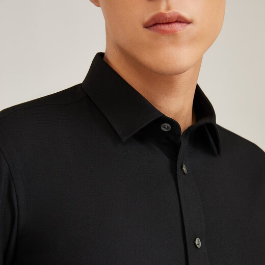 YOUNGOR рубашка с длинными рукавами, мужская замшевая рубашка, теплая на ощупь повседневная модная, широкая и стильная VLRM119782AFA, черная 41