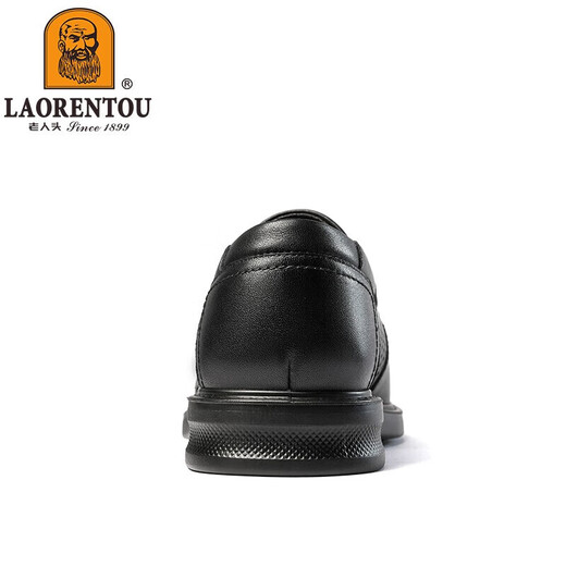 老人头（LAORENTOU）男皮鞋夏季镂空休闲鞋头层牛皮套脚鞋透气打孔鞋 LL12027 黑 42 
