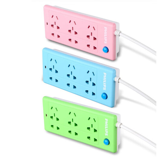 
Philips (PHILIPS) row plug panel multi-hole position line board terminal board USB power converter drag board main control switch socket plug 6-position combination hole total control - 1.8 meters - white Others