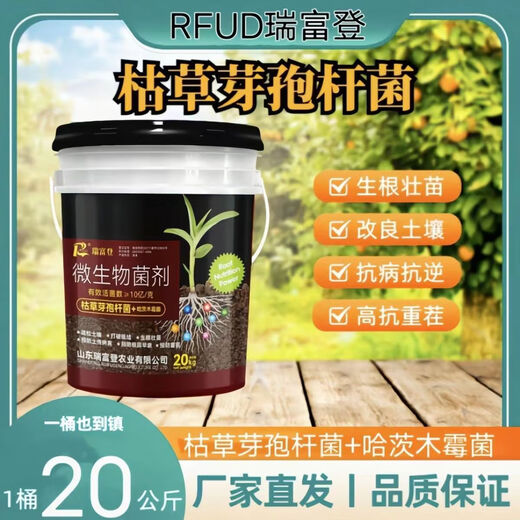 Ruifudeng microbial agent water-soluble fertilizer Bacillus subtilis root strengthening and resistance to repeated stubble prevention of root rot 20 kg of microbial bacteria * 1 barrel direct to villages and towns