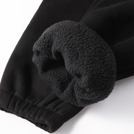 GENIOLAMODE Ao Ruipeng endorsed velvet pants men's winter thickened casual pants men's ankle-length cotton pants black 2XL