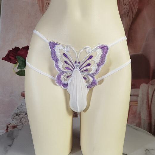 Men's self-masking underwear, special men's ball-filled bullet separation, large size thong, hollow large size underwear, fun L light green (pure 1-155 Jin Jin is equal to 0.5 kg) 1 piece, one size fits all, bullet separation - closed mouth