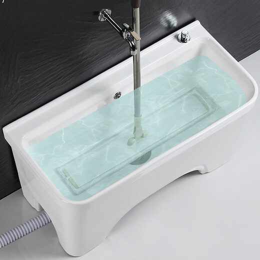Ultra-rectangular high-foot home extra-large mop pool balcony ceramic mop pool washing basin mop pool M80+ Taiwan controlled drain 80cm extra long pool