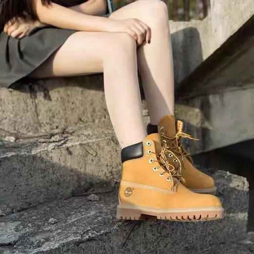 添柏岚（Timberland）防水天伯伦踢不烂头层牛皮大黄靴男女情侣款潮流马丁靴高帮鞋 101 10061W小麦色男靴 40