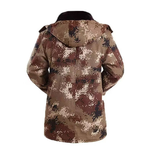 Winter cotton coat plus velvet cotton coat thickened mid-length camouflage cotton coat cold storage warm and cold-proof clothing labor protection cotton coat yellow pattern plus velvet thickened medium size (recommended 136Jin Jin equals 0.5kg -160Jin Jin equals 0.5kg)