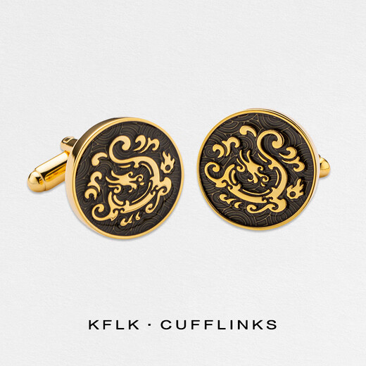 Cufflink 2024 Neues Produkt Xiangyun Dragon Muster Manschettenknöpfe Herrenhülsennägel High-End-Hemd Französisch Manschettenknopf Metall Manschettenknöpfe L709 Gold Manschettenknöpfe-Xiangyun Dragon Muster
