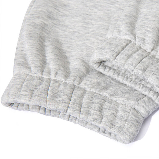 Li Ning sports trousers men's sweatpants knitted running trousers men's loose cinch leg casual sports pants flower gray coin gray (plus velvet) 2XL