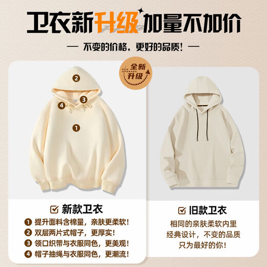 Woodpecker (TUCANO) sweatshirt men's hooded autumn and winter new heavy hoodie youth student loose large size plus velvet thickened men's sweatshirt regular spring and autumn style medium gray/blue aircraft XL (weight 130-150Jin Jin equals 0.5 kg, height 170-180)