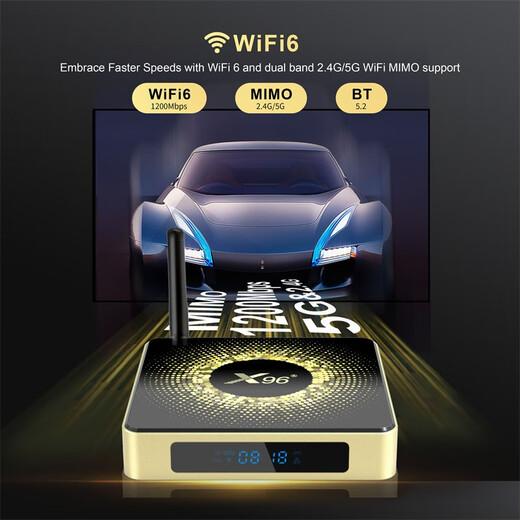 AIRWORLD X96X10 电视盒子双杜比S928X-J机顶盒8K硬盘播放器无线千兆WIFI6 8G 64G 蓝牙遥控器