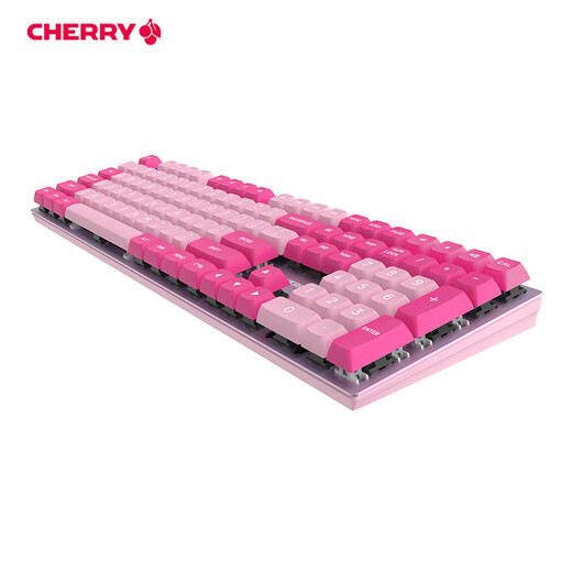 CHERRY cherry KC200 mechanical keyboard, office and game dual-purpose keyboard, computer keyboard, mechanical, pink color block custom keyboard, PBT keycap, wired keyboard, tea shaft