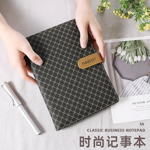 Heeton 826 Business Notebook Simple grand ordinateur portable avec Buckle Retro ordinateur portable créatif petit journal portable petit livre, 48k-826 Brown