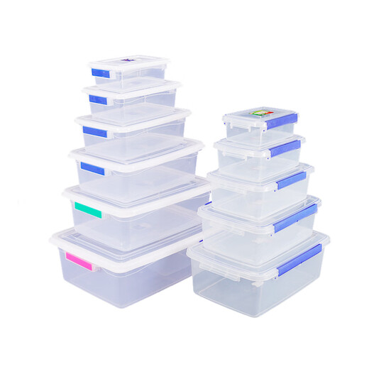 Новая пластика Rosfer Plastic Fresh Box Прямоугольная прозрачная крышка Edible Carder Carder Carder Light Commercial Box Kitchen Storage 9902 High Seal 15L 45,5*31,5*