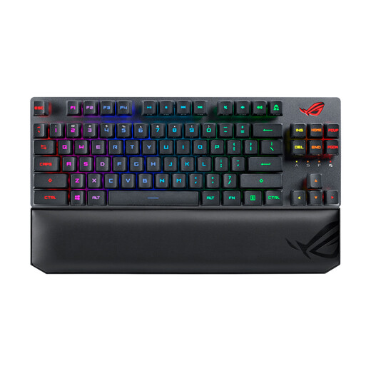 玩家国度ROG 游侠RX TKL ABS版 游戏机械键盘87键盘布局 有线/无线/蓝牙三模 光学触发机械蓝轴 RGB RX光轴