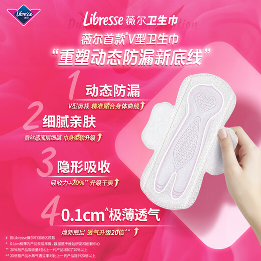 Viagra extremely thin V-sensing cotton soft sanitary napkin auntie napkin night use 320mm*8 pieces OCC official flagship