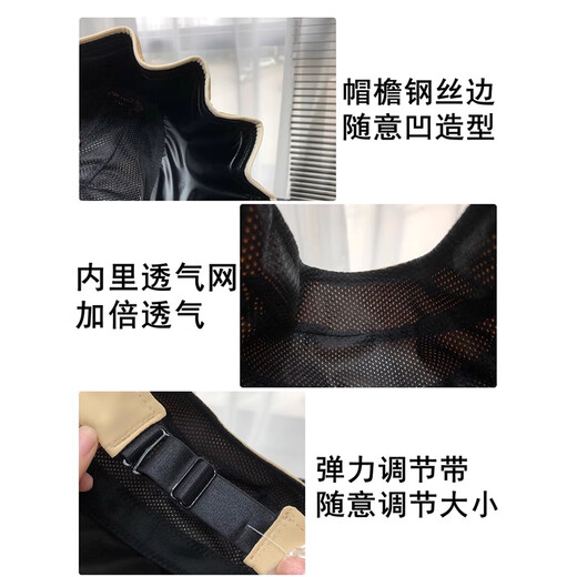 Memaru Large Brim Sun Protection Hat Women's 2026 New Summer Sun Hat Anti-UV Fisherman Hat Empty Top Sun Hat White Rice One Size