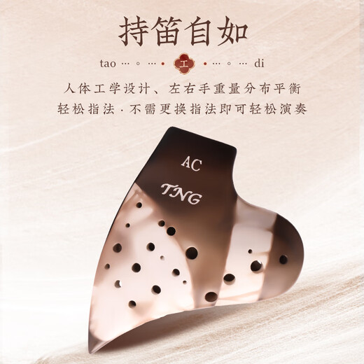 TNG台湾TNG陶笛 三管陶笛中音 复管素烧系列陶笛  专业演奏级别 三管AC中音C