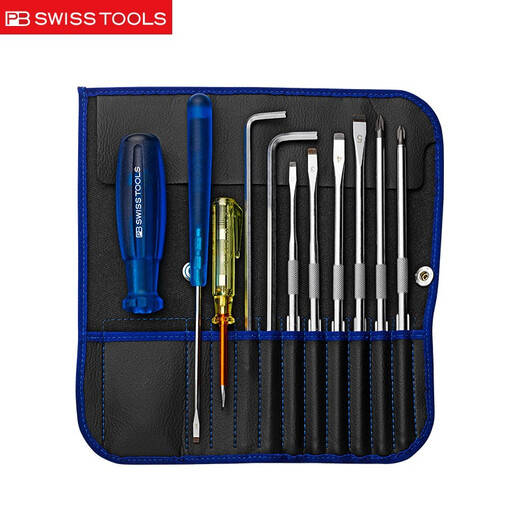 PB Swisstools Swiss Swiss Précision Tournevis Set étoile Cross Hexagon Portifonctionnel Dimensionnal Modification Cone PB9215BLUE
