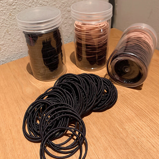 Morning color rubber band headband 100 pieces hair rope hair tie high elastic rubber band hair holder black